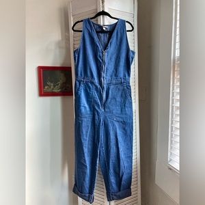 Blue denim jumpsuit